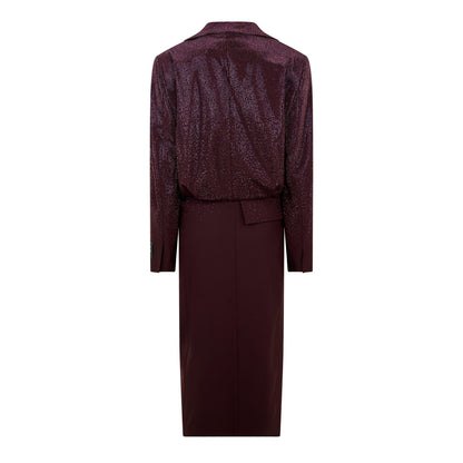 - Padded Shoulder A Line Dress