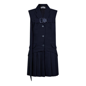 Buckle Pleated Mini Dress