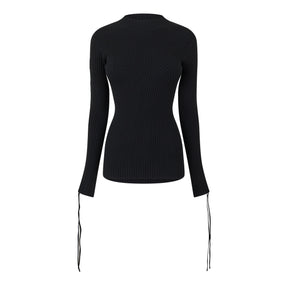 Vanise Lace-Up Sleeve Knitted Jumper