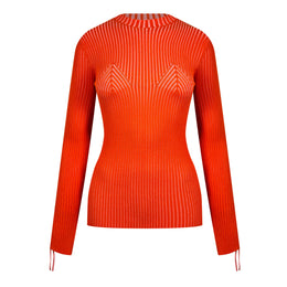 Vanise Lace-Up Knitted Crew Neck Jumper