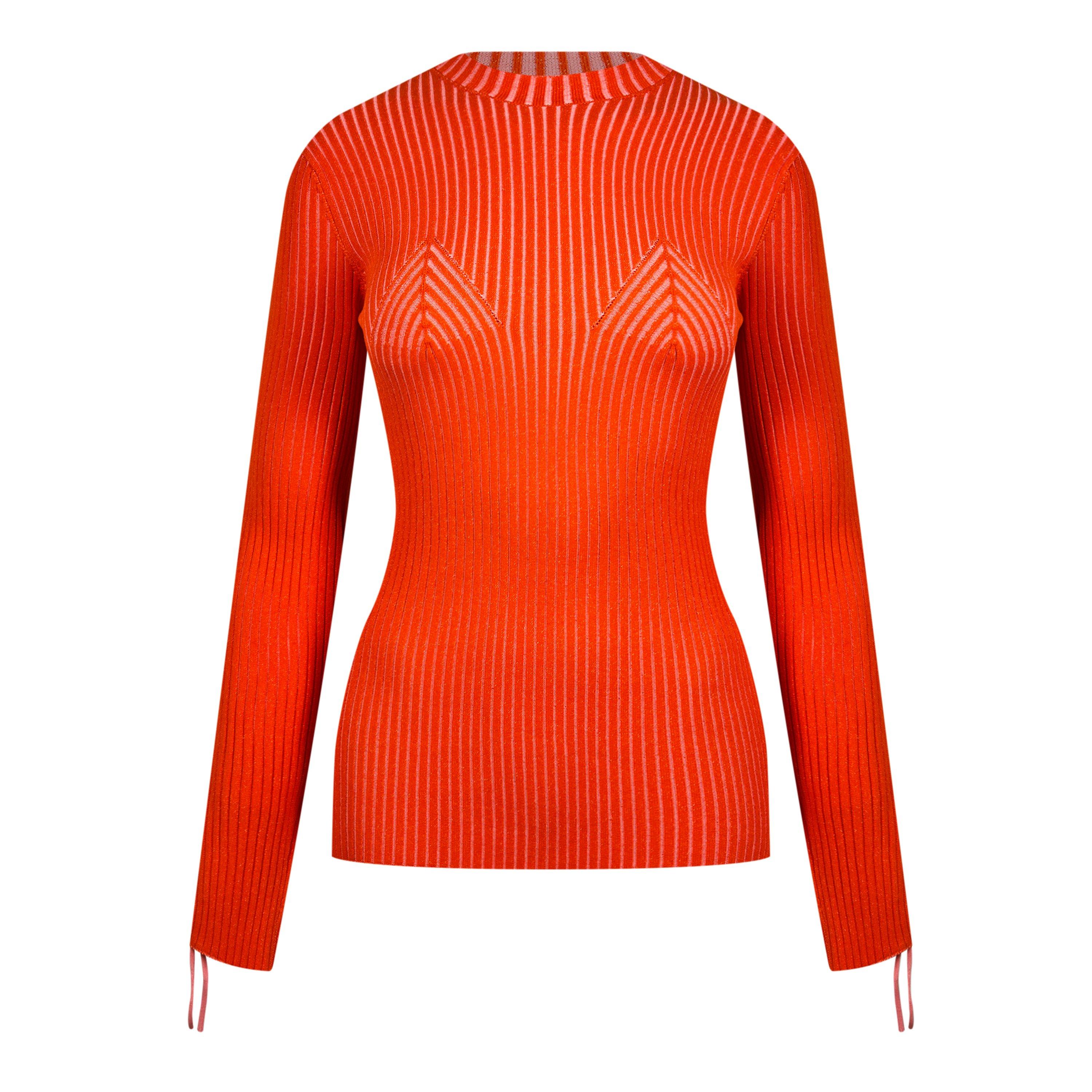 Vanise Lace-Up Knitted Crew Neck Jumper