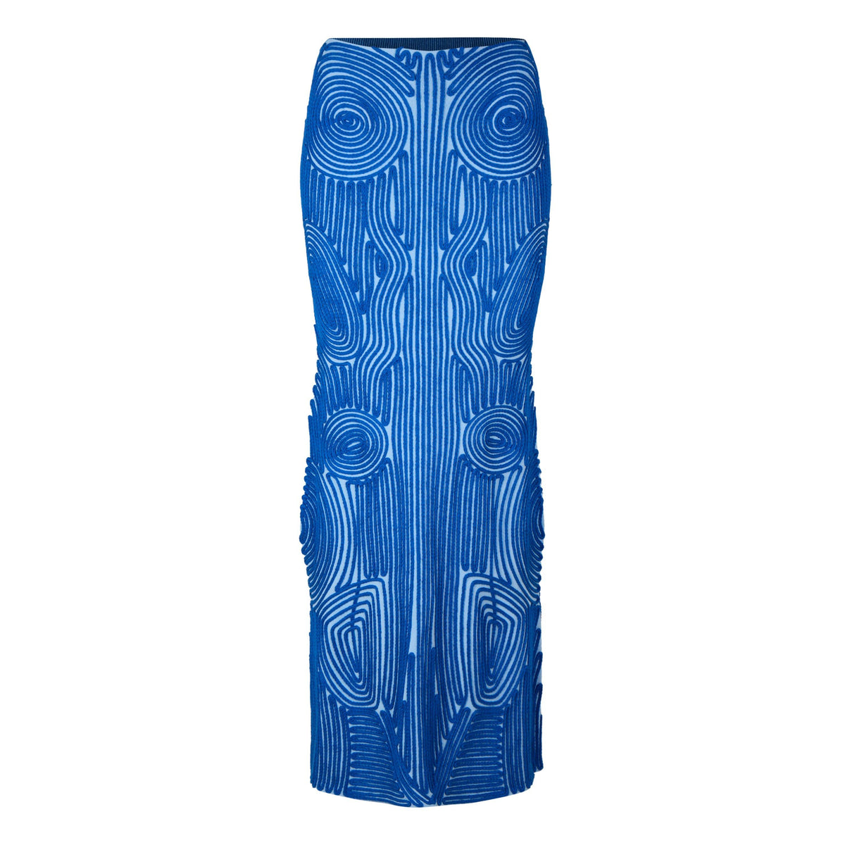 Vortix Embroidered Knitted Maxi Skirt