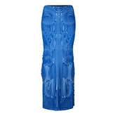 Vortix Embroidered Knitted Maxi Skirt