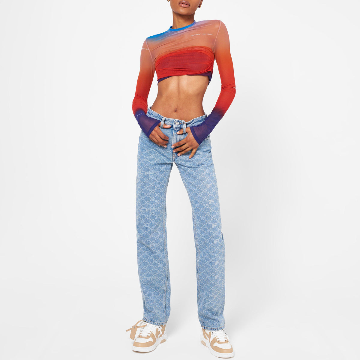 Off White Blur Crop Top