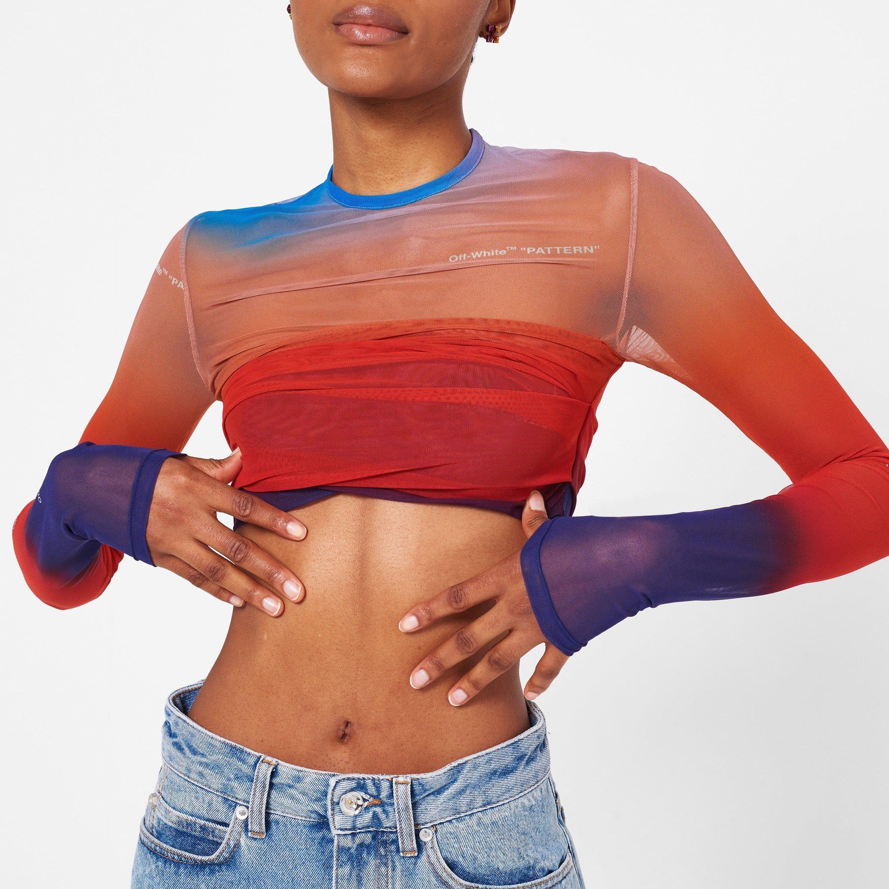 Off White Blur Crop Top