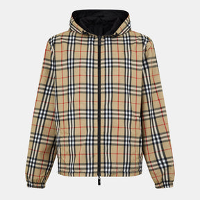 Reversible Check Hooded Jacket