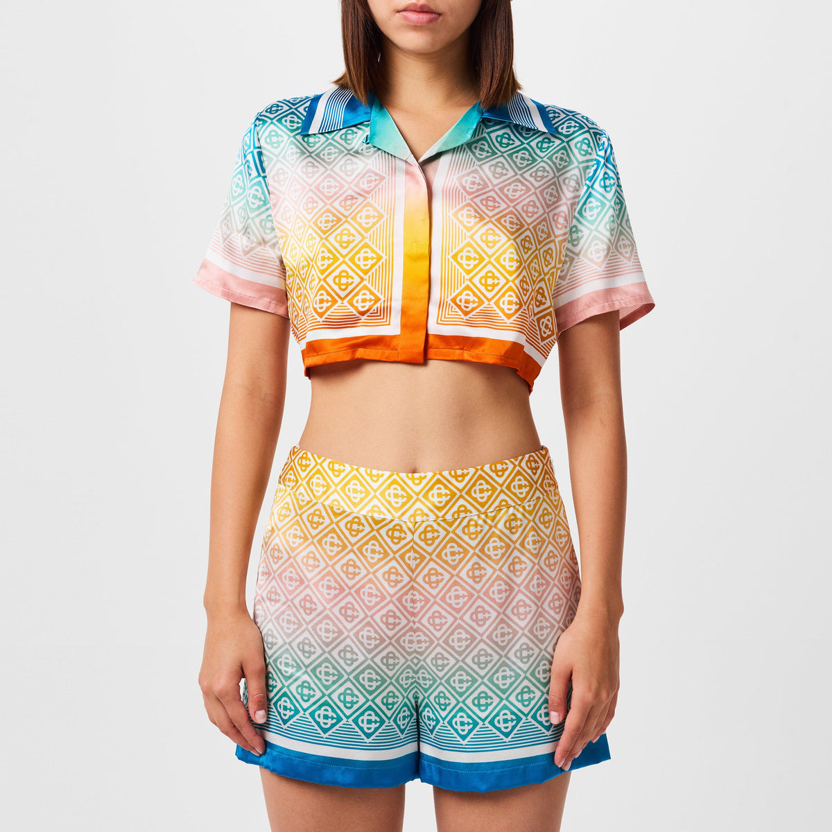 Cropped Silk Shirt