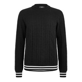 Striped Monogrammed Merino Wool Sweater