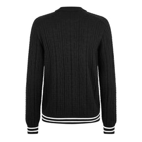 Striped Monogrammed Merino Wool Sweater