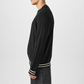 Striped Monogrammed Merino Wool Sweater