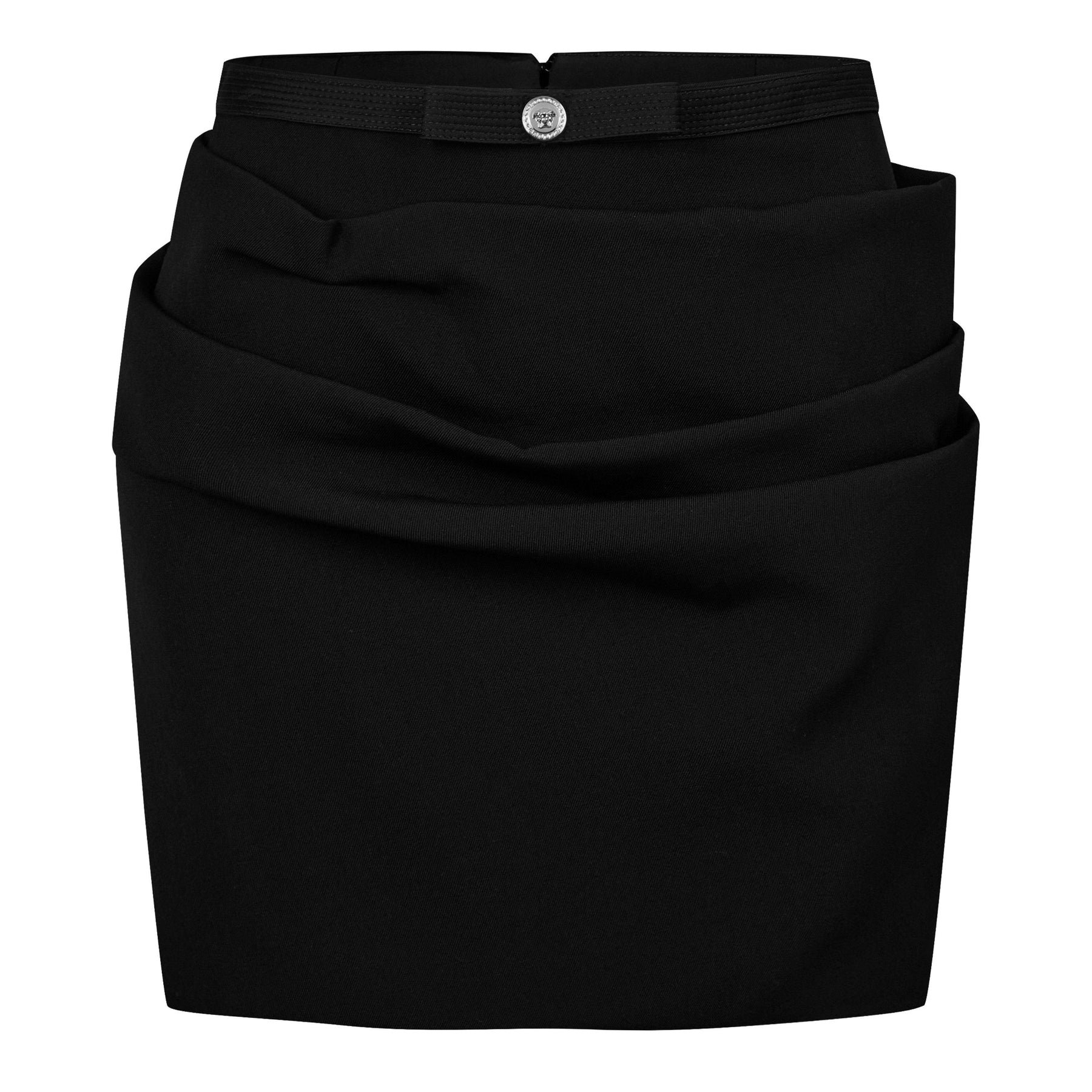 Draped Wool Mini Skirt