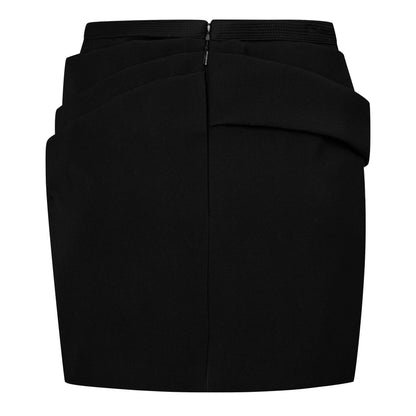 Draped Wool Mini Skirt