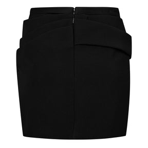 Draped Wool Mini Skirt