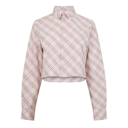 Cropped Check Cotton Shirt