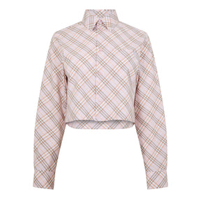 Cropped Check Cotton Shirt