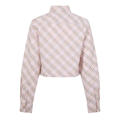 Cropped Check Cotton Shirt