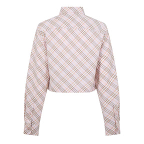 Cropped Check Cotton Shirt