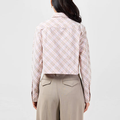Cropped Check Cotton Shirt