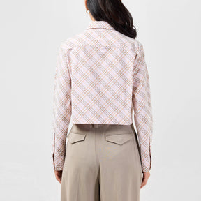 Cropped Check Cotton Shirt