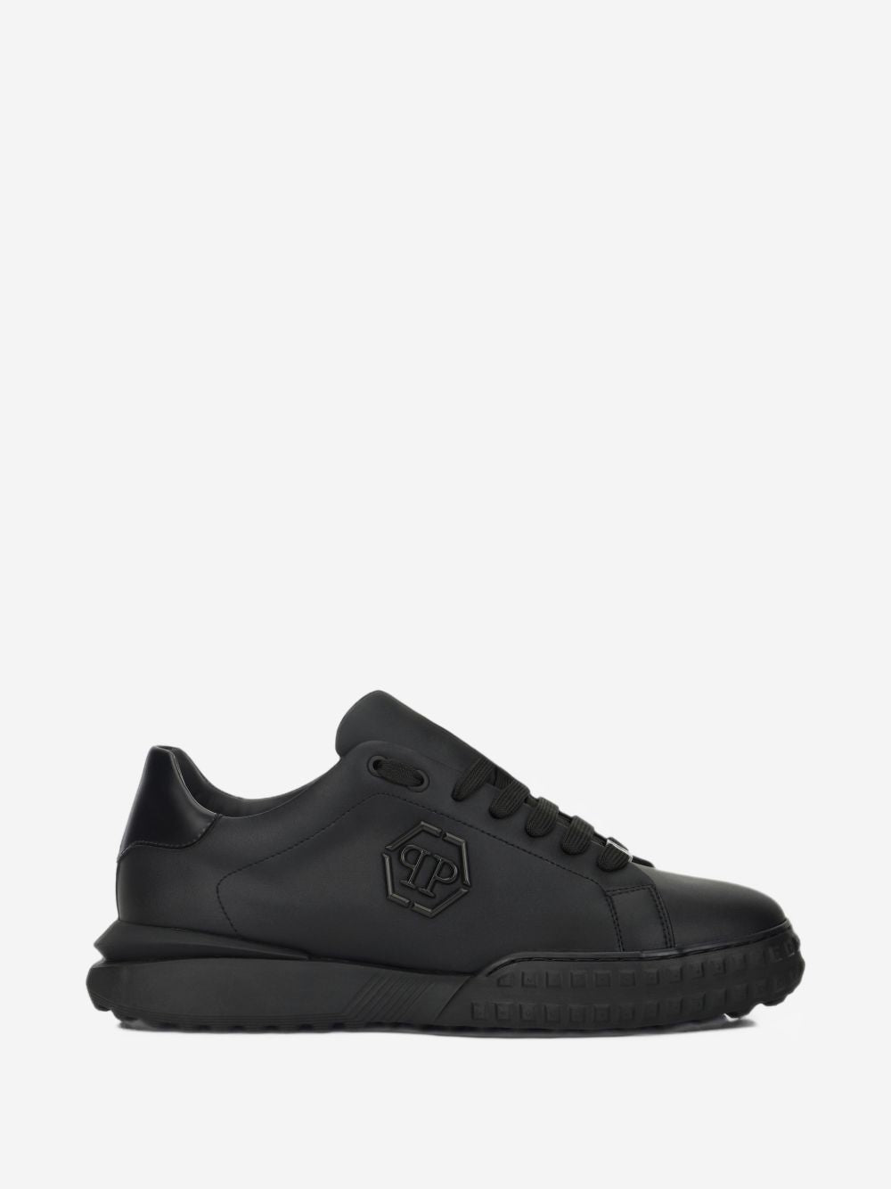 Philipp Plein hexagon-logo leather sneakers