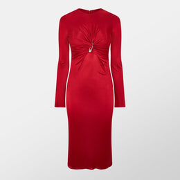 Safety Pin Gathered Fitted Dress