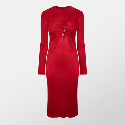 Safety Pin Gathered Fitted Dress