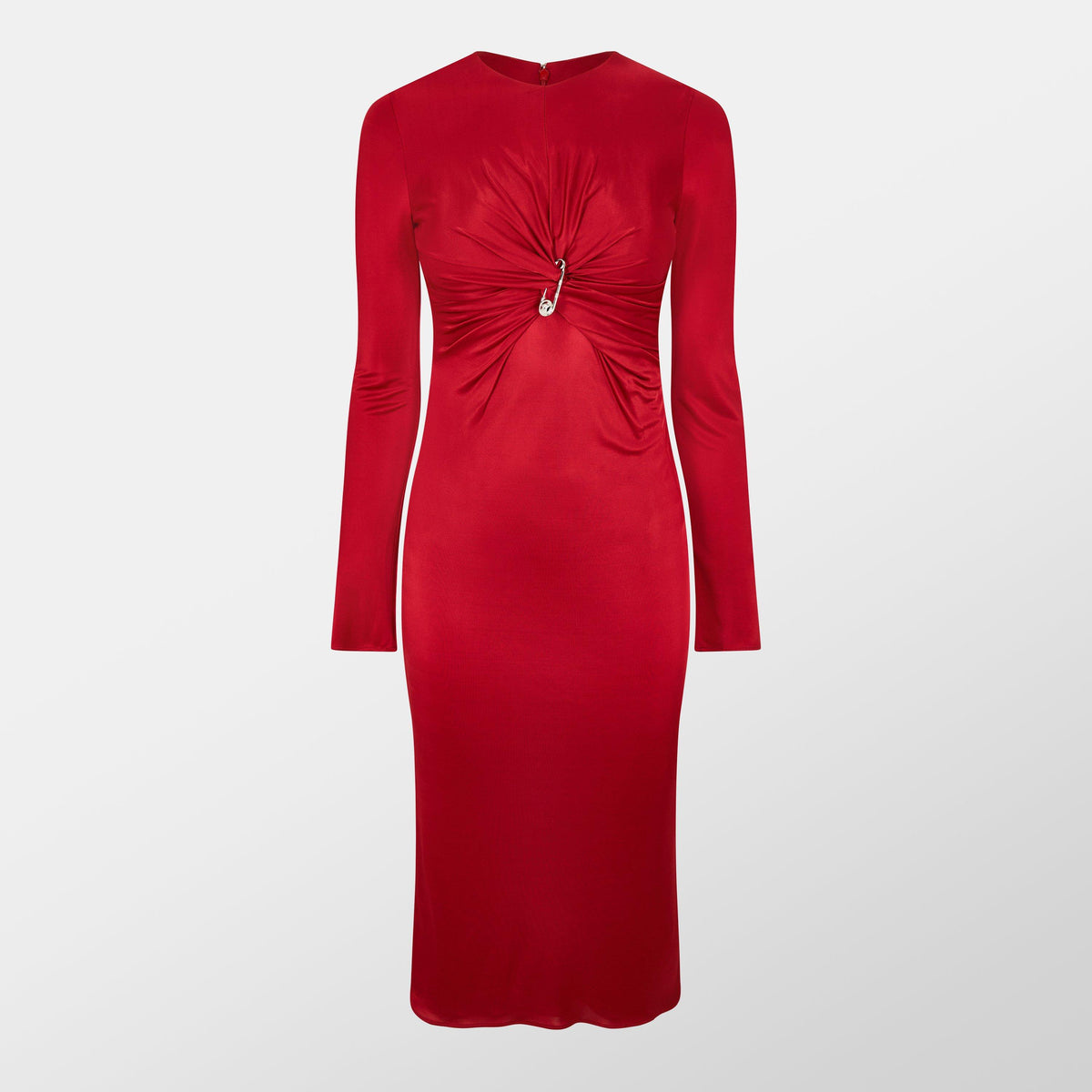 Safety Pin Gathered Fitted Dress