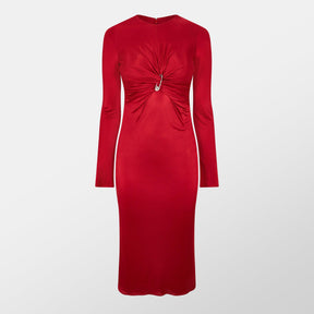 Safety Pin Gathered Fitted Dress