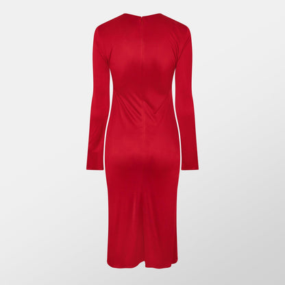 Safety Pin Gathered Fitted Dress