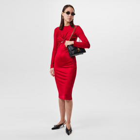 Safety Pin Gathered Fitted Dress