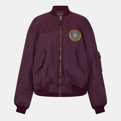 Ribbed Trim Bomber Jacket
