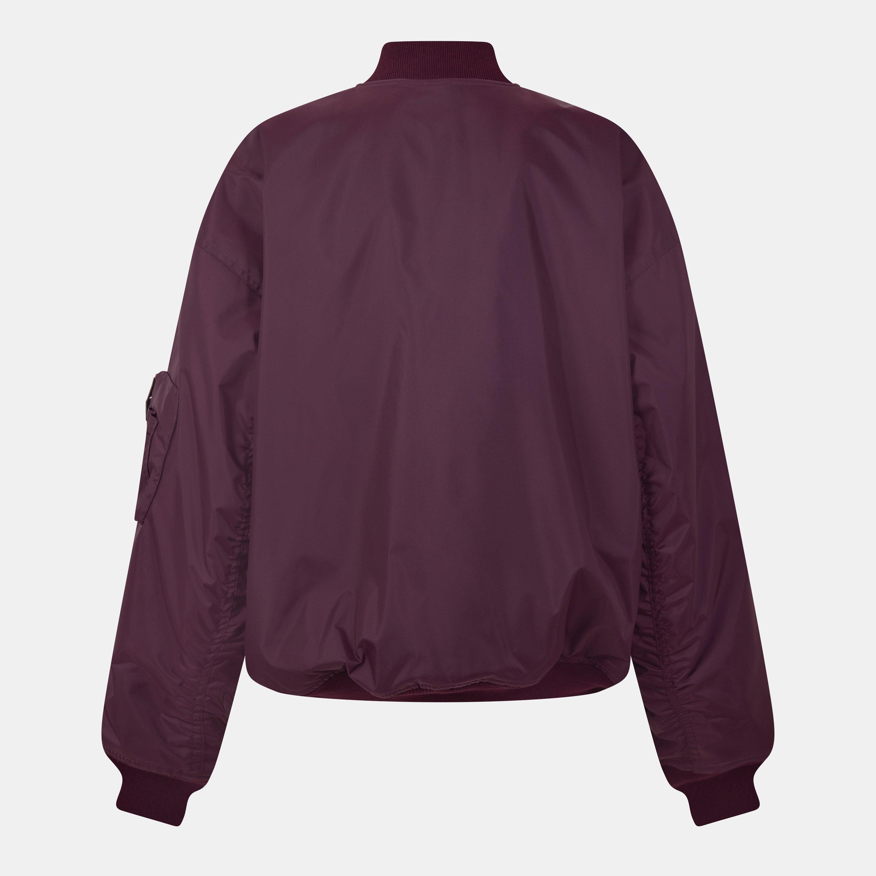 Ribbed Trim Bomber Jacket