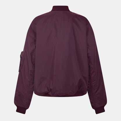 Ribbed Trim Bomber Jacket