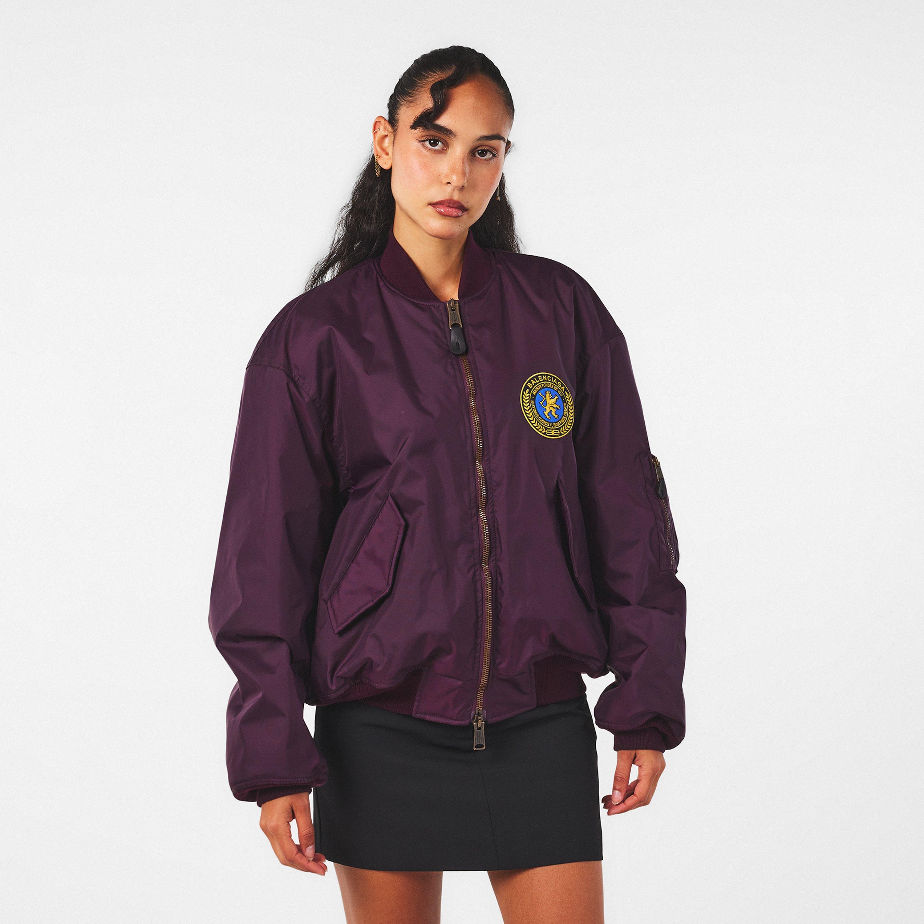 Ribbed Trim Bomber Jacket