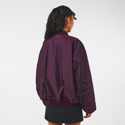 Ribbed Trim Bomber Jacket