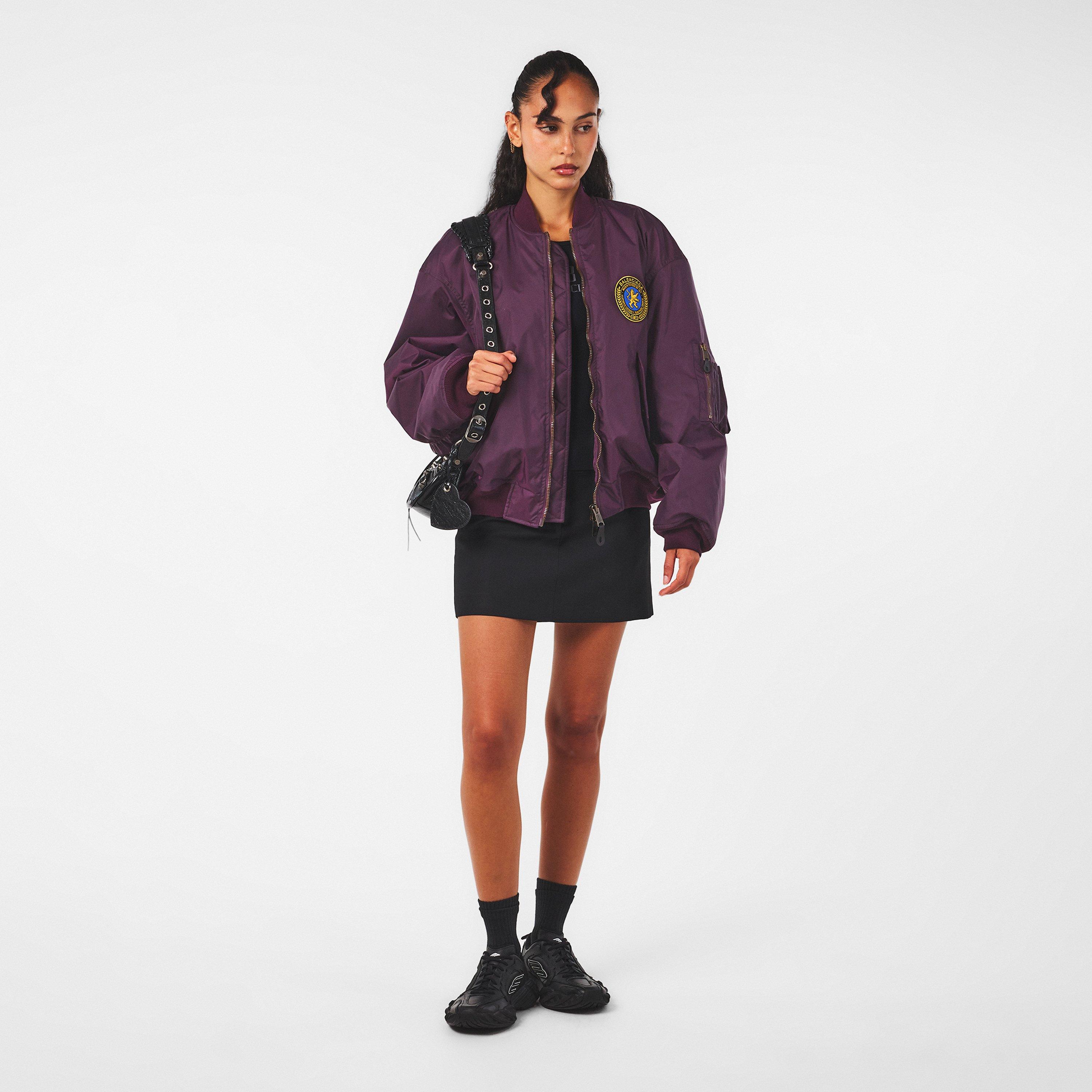 Ribbed Trim Bomber Jacket