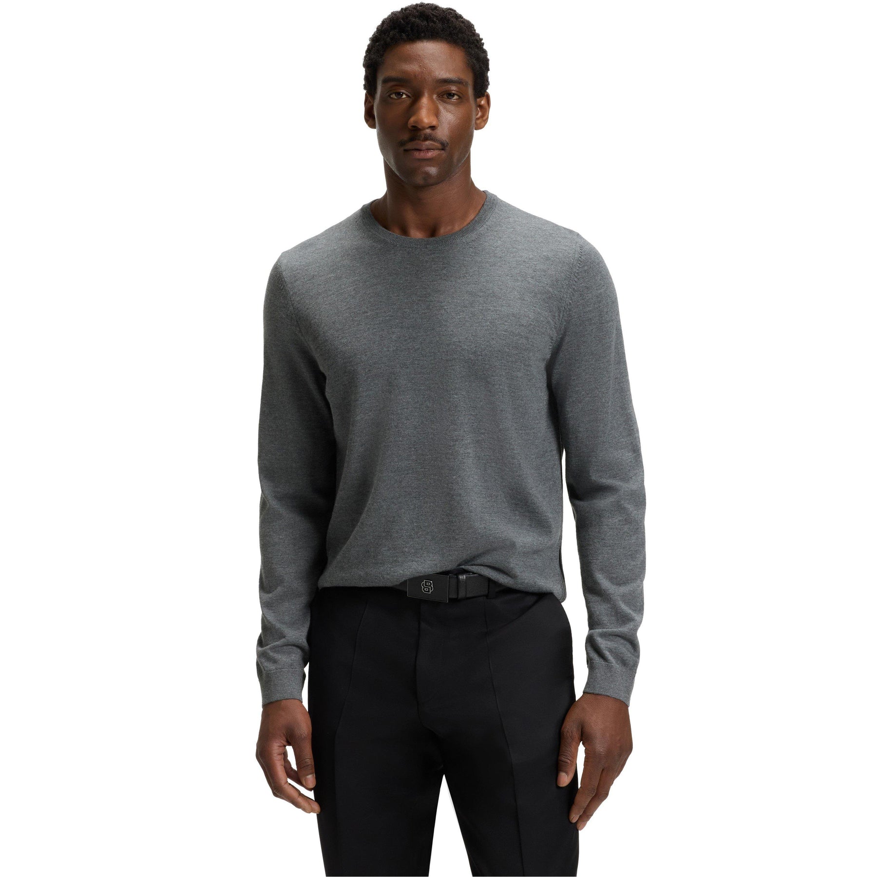 Men's Leno Knit Jumper, Soft Virgin Wool