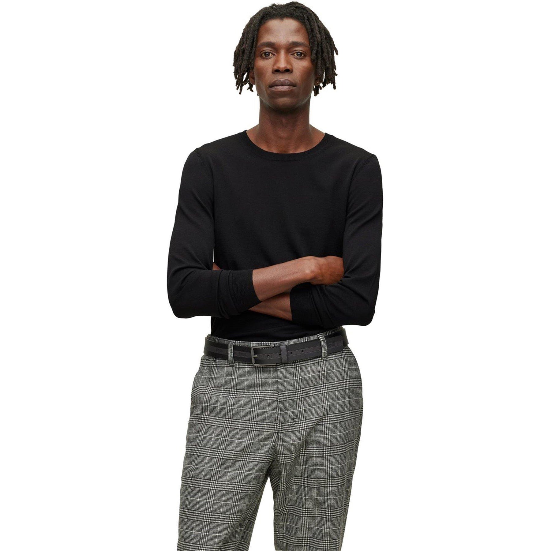 Men's Leno Knit Jumper, Soft Virgin Wool