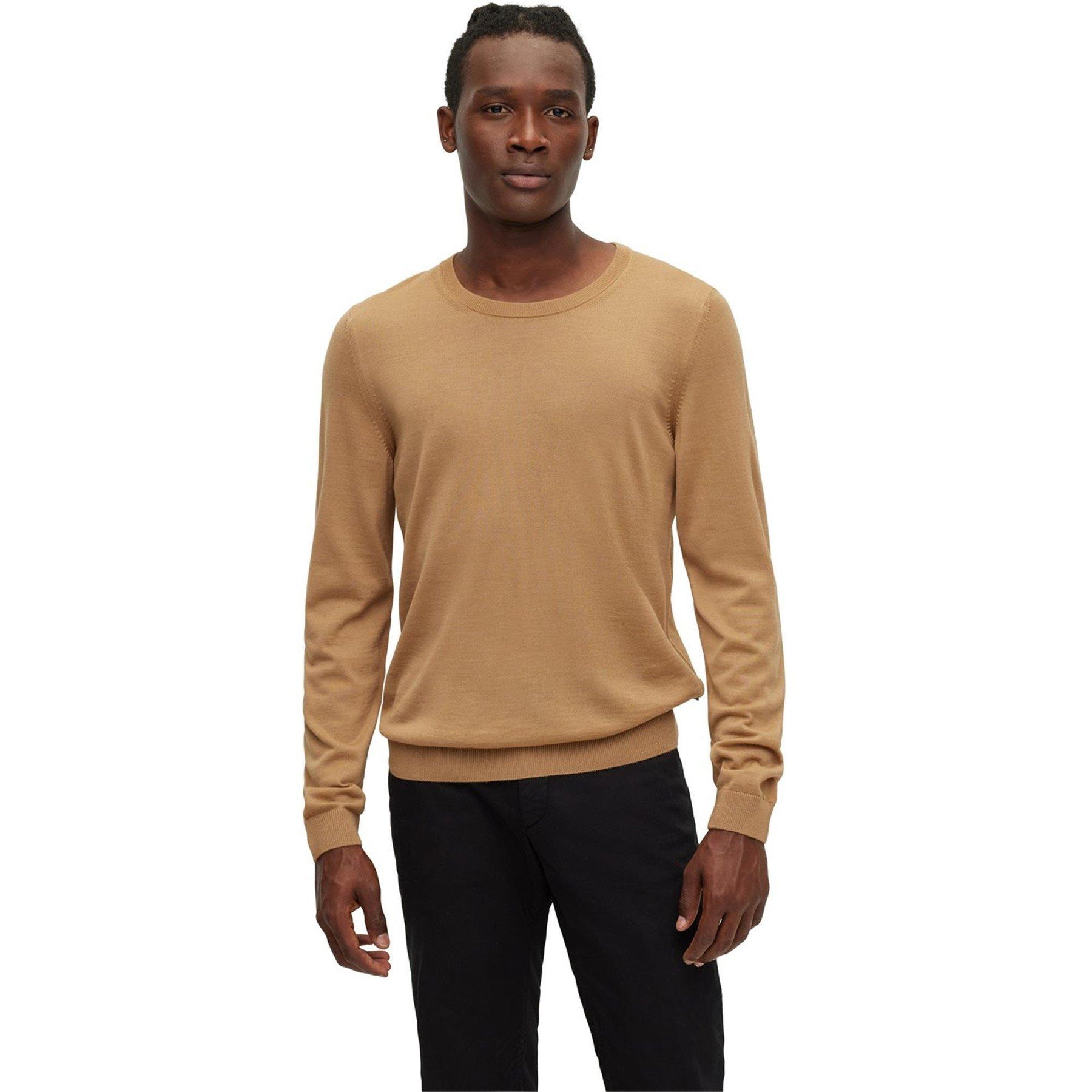 Men's Leno Knit Jumper, Soft Virgin Wool