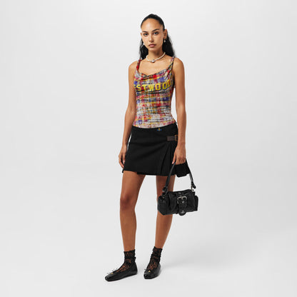 Viv Bea Tartan Pleated Mini Skirt