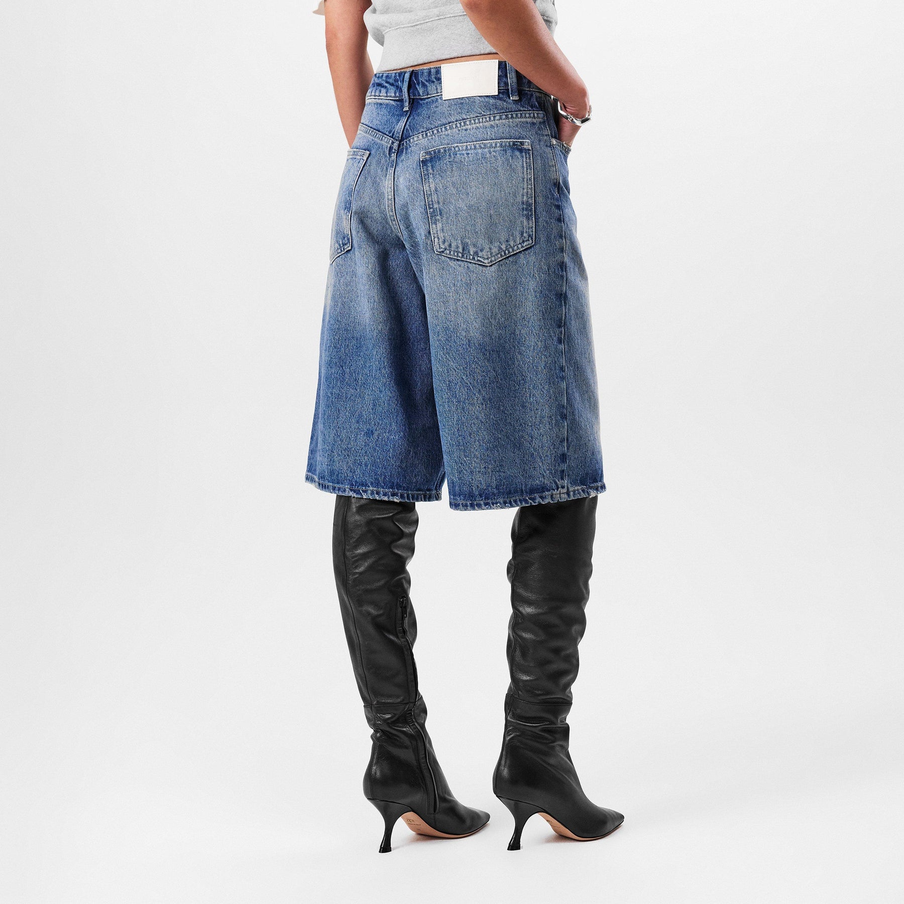 Women's Denim Bermuda Shorts, Classic Boyfriend Fit