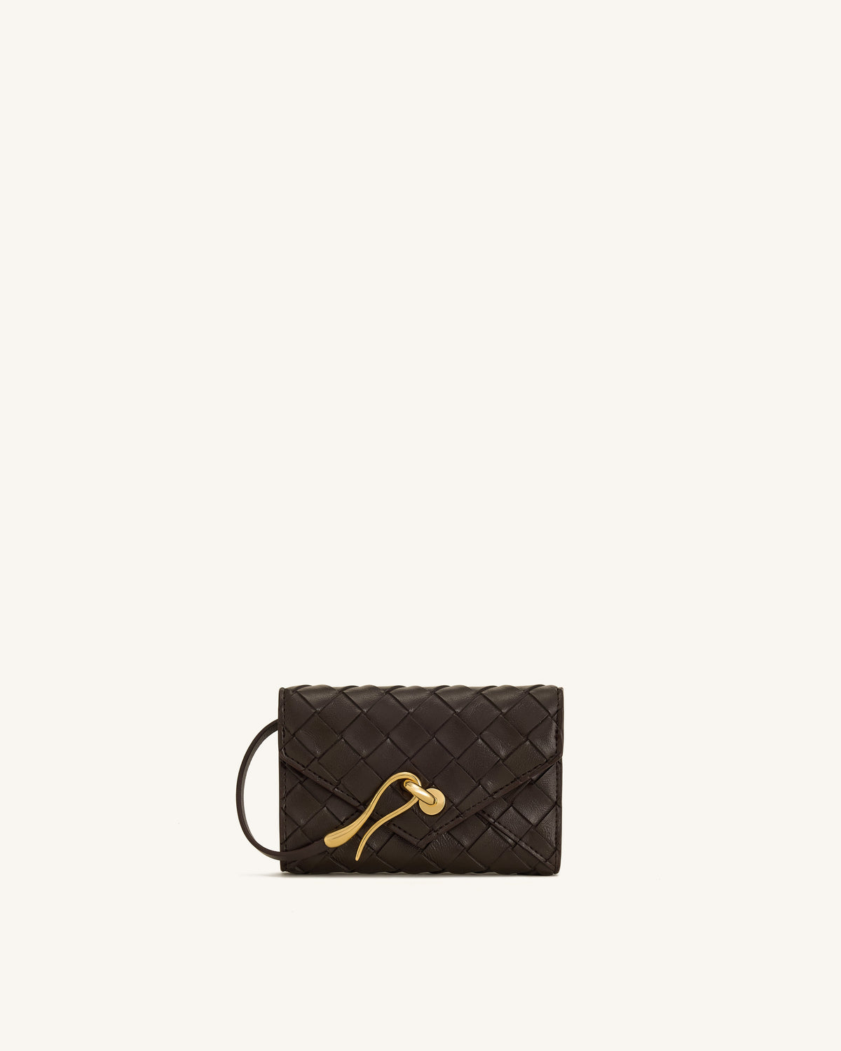 Celeste Woven Textured Envelope Wallet - Black