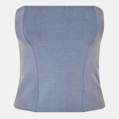 Swirl Jacquard Strapless Bandeau Top