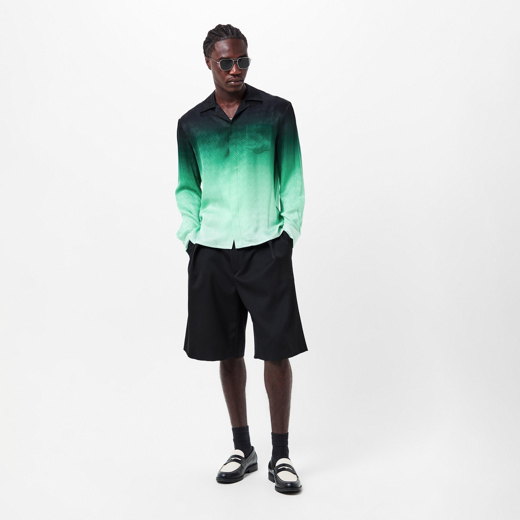 Men's Casa Mono Long-Sleeve Bowling Shirt