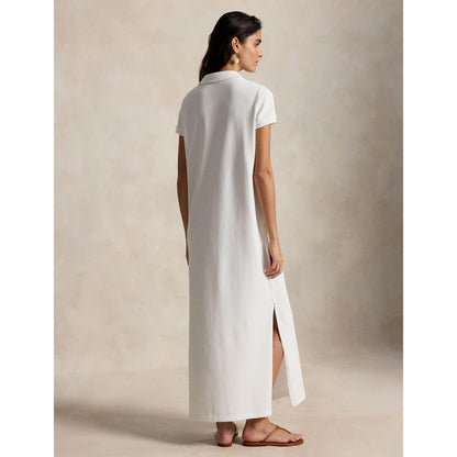 Stretch Cotton Sleeveless Polo Dress