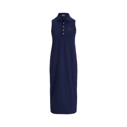 Stretch Cotton Sleeveless Polo Dress