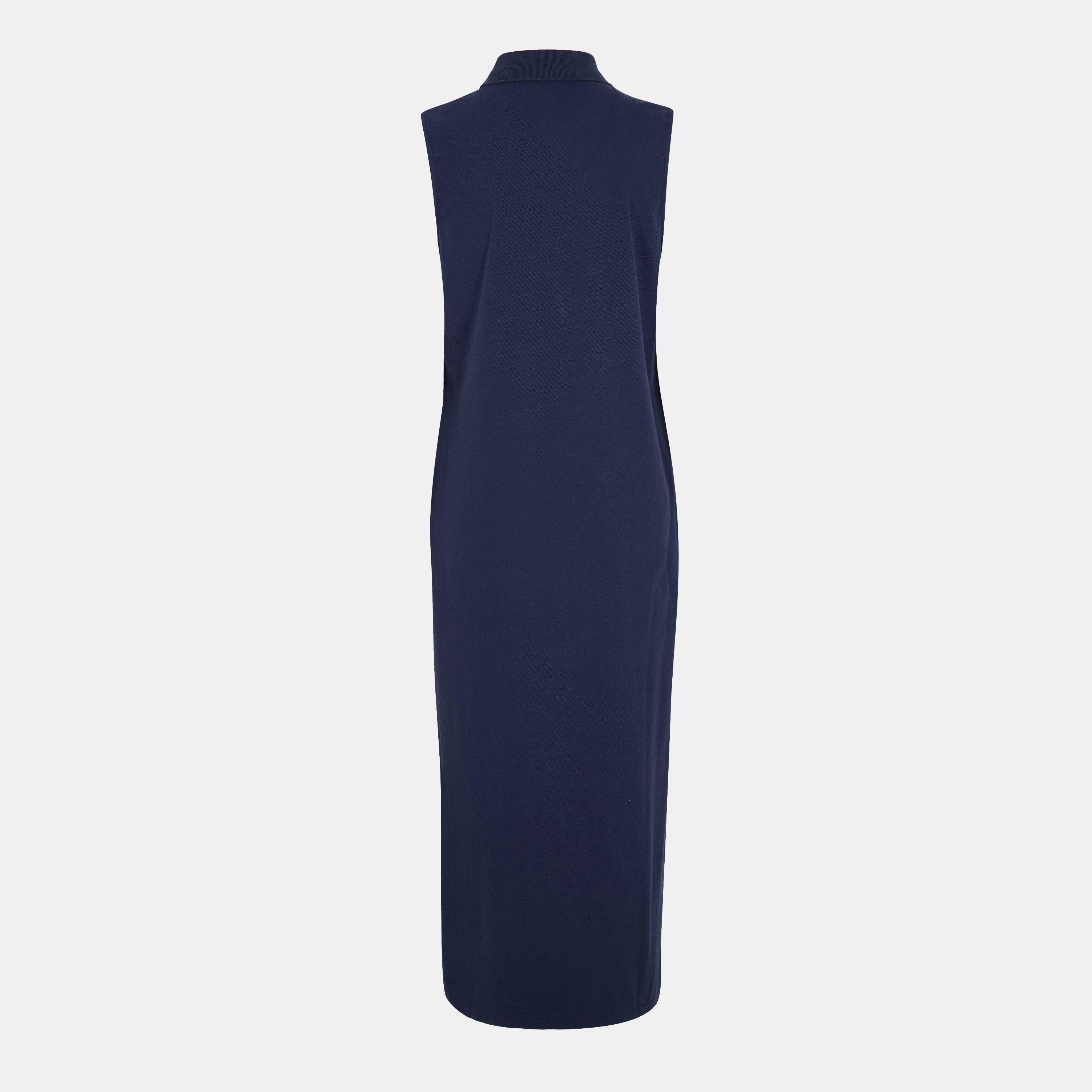Stretch Cotton Sleeveless Polo Dress