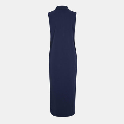 Stretch Cotton Sleeveless Polo Dress