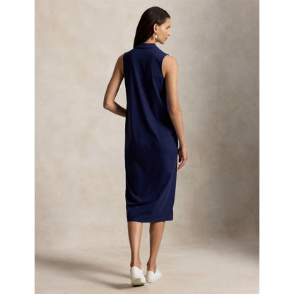 Stretch Cotton Sleeveless Polo Dress