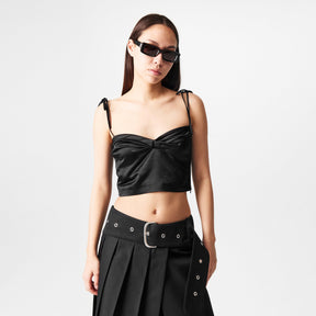 Women's Satin Twist T-Design Top